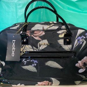 22" Rolling Duffel/Carry-On/ Weekender /Travel by Bebe " Black Floral " NWT